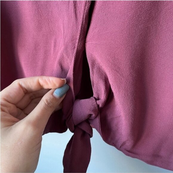 Wilfred Free Tie Front Mauve Button Up Blouse XS - Picture 4 of 10